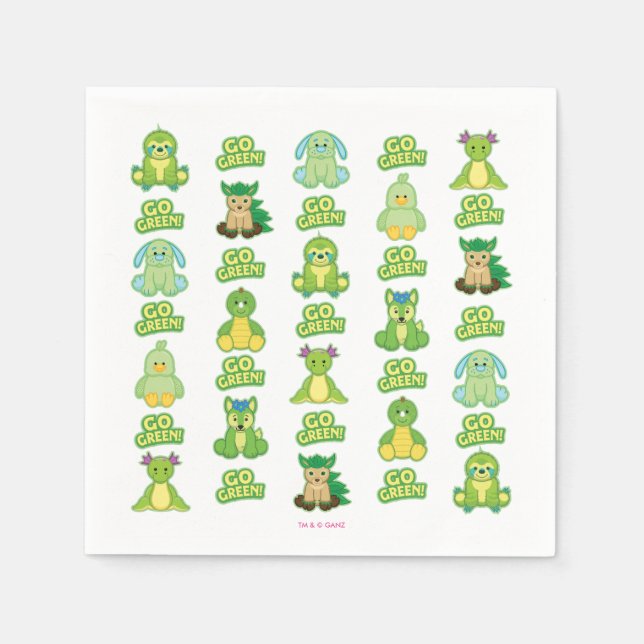 Webkinz Go Green Pattern Paper Napkins (Front)