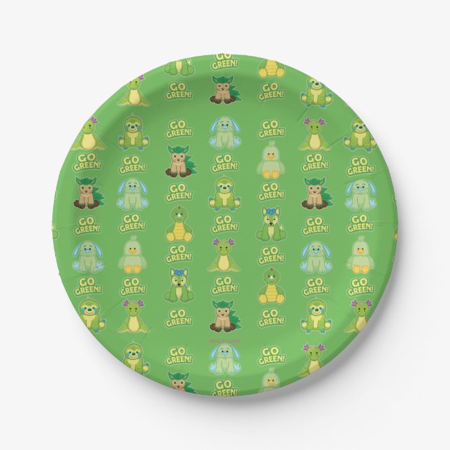 Webkinz Go Green Pattern Paper Plates (Front)