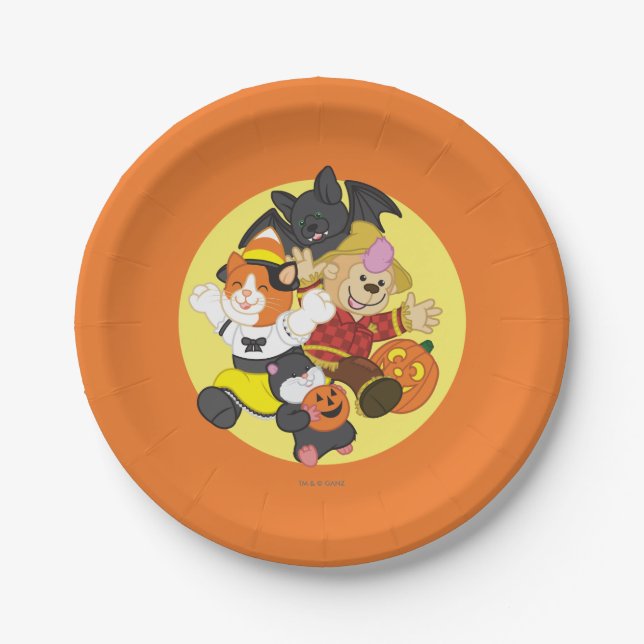 Webkinz Halloween Pets Moon Paper Plates (Front)