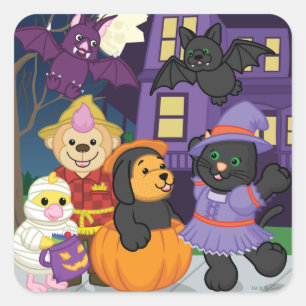 Webkinz Halloween Trick or Treat Square Sticker