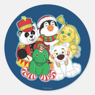 Webkinz Holiday Pets Classic Round Sticker