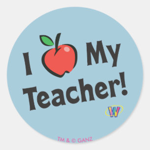 Webkinz: I Love My Teacher! Classic Round Sticker
