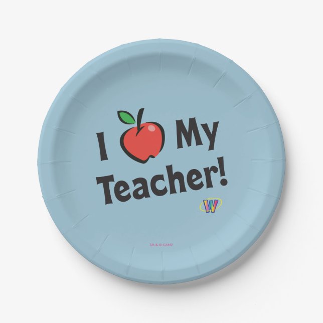 Webkinz: I Love My Teacher! Paper Plates (Front)