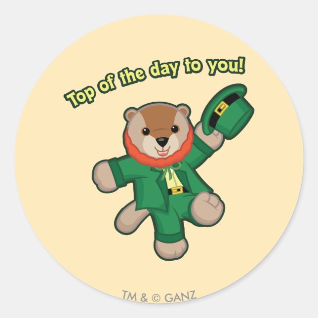 Webkinz Leprachaun Classic Round Sticker (Front)