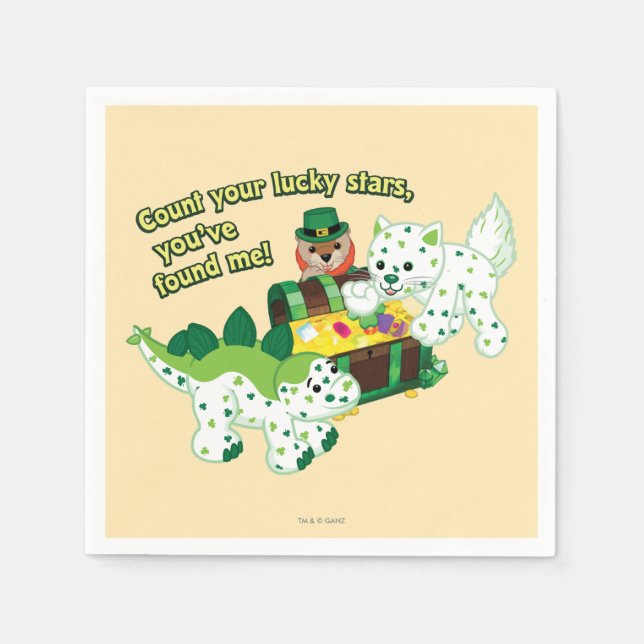 Webkinz Leprechaun
Clover Cat
Lucky Dino Paper Napkins (Front)