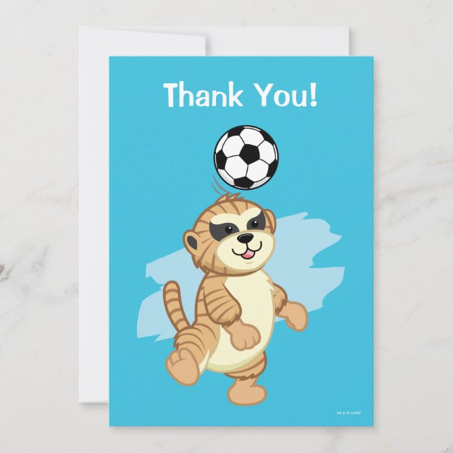 Webkinz | Meerkat Playing Soccer Thank You Card (Front)