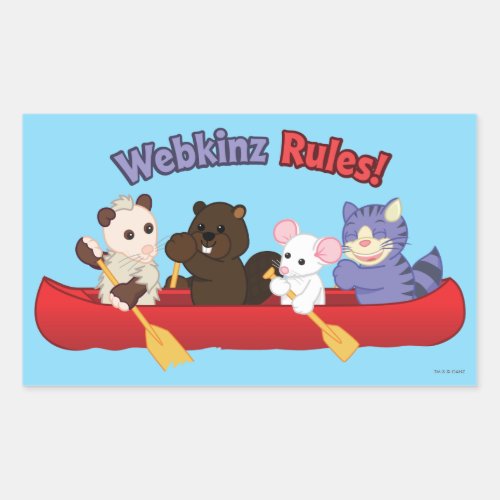 Webkinz  Webkinz Rules Canoe Trip 2 Rectangular Sticker