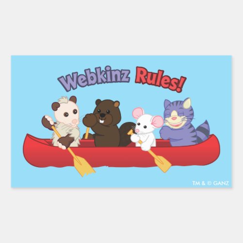 Webkinz  Webkinz Rules Canoe Trip Rectangular Sticker