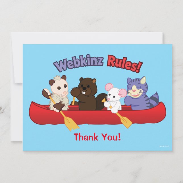 Webkinz | Webkinz Rules Canoe Trip Thank You Card (Front)
