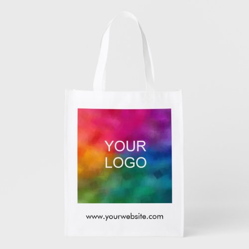 Website Address Add Company Logo Personalized Grocery Bag