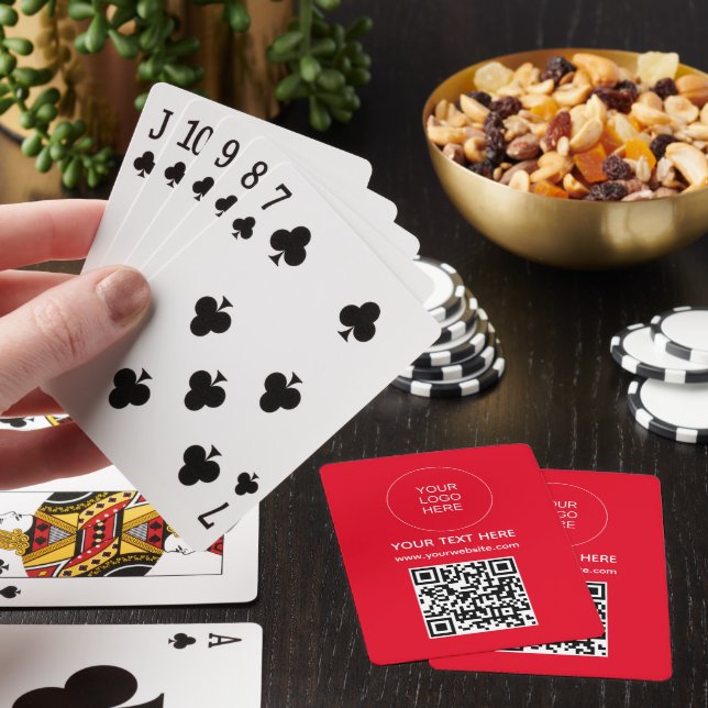 Website Address Scan Barcode Custom QR Code Logo Poker Cards (In Situ)