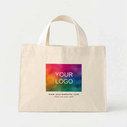Website Address Upload Logo Template Natural Mini Tote Bag