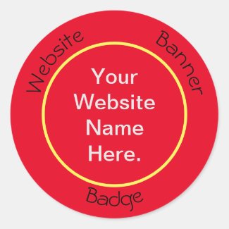 Website Banner Badges Classic Round Sticker