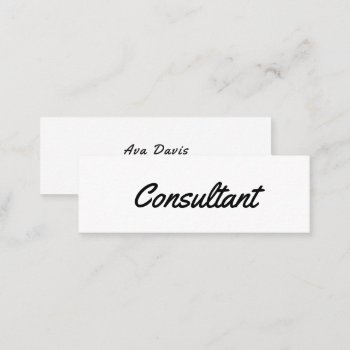 Website Consultant Minimalist Black And White Mini Business Card by RicardoArtes at Zazzle