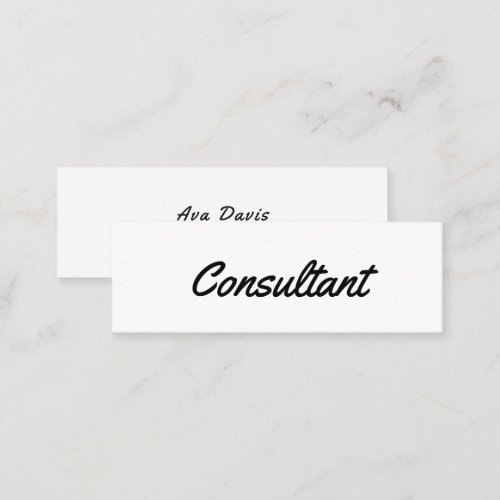 Website Consultant Minimalist Black and white Mini Business Card