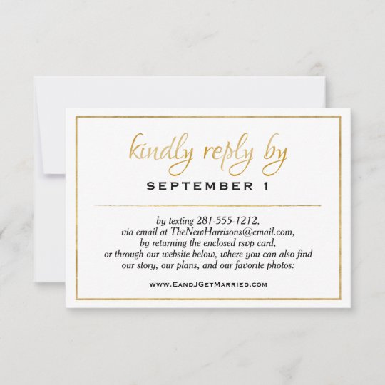 Website Elegant Gold Script Wedding Reception Rsvp Zazzle Com