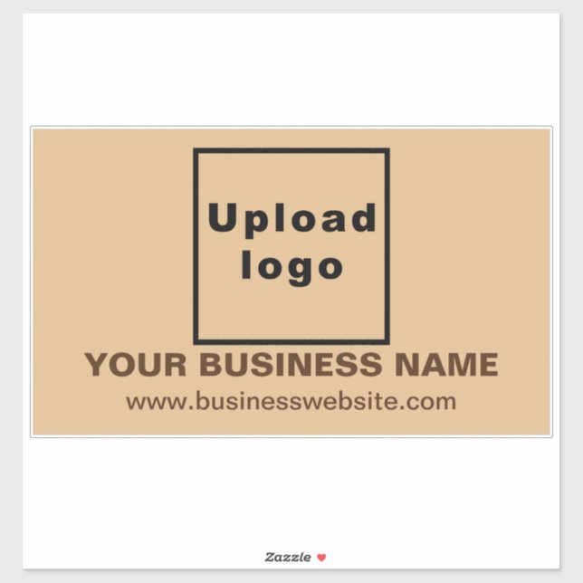 Website on Light Brown Large Rectangle Vinyl Sticker (Sheet)