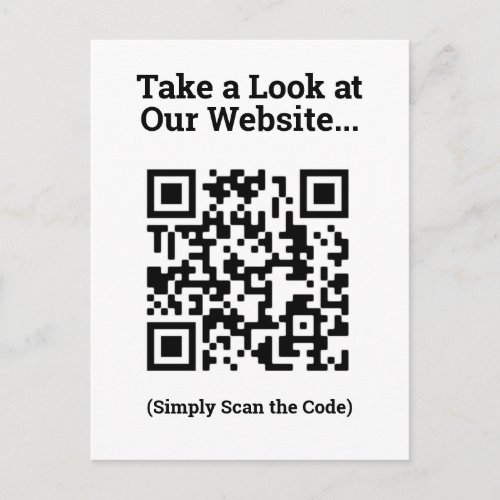 Website Promotion by QR Code Design Postcard
