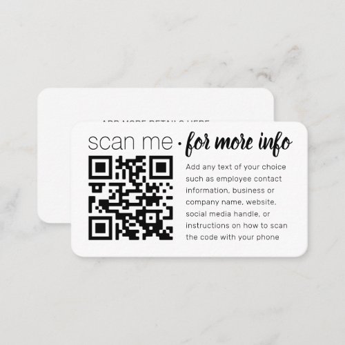 Website QR Code Unique Scannable Modern Marketing Business Card