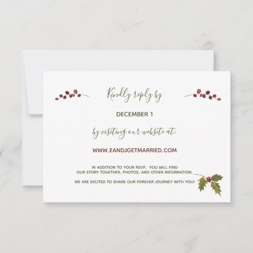 Website Red Poinsettia Christmas Wedding RSVP