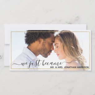 Website Simple Elegant Black & Gold Just Married Announcement