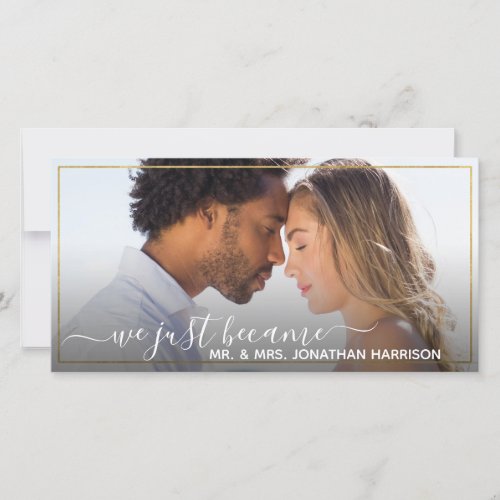 Website Simple Elegant Gold Just Married Announcement