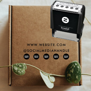 Website Social Media Icons Business Promotional Self-inking Stamp