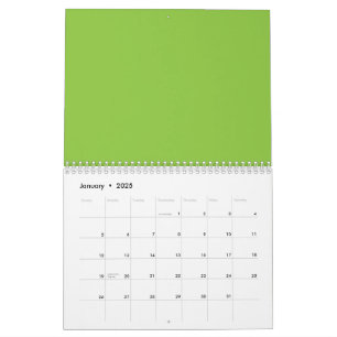Website with a Green Background and White Border Calendar