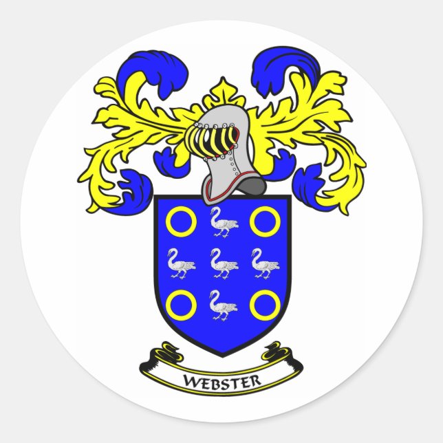 WEBSTER Coat of Arms Classic Round Sticker (Front)