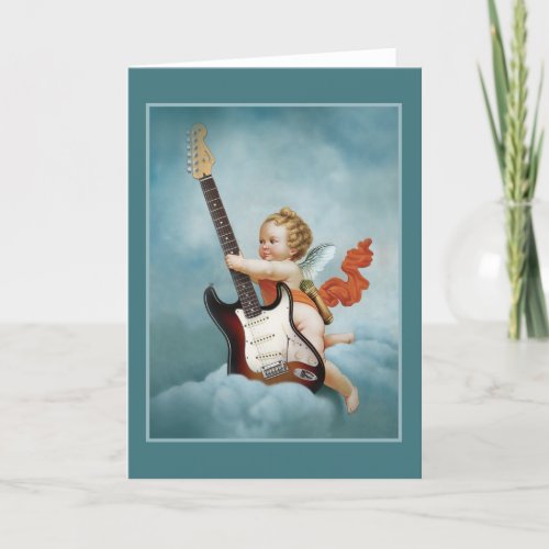 Webstrings Cherub with Strat Thank You Card