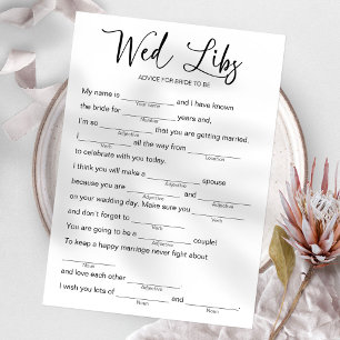 Wed Libs Advice For The Bride To Be Game Invitation