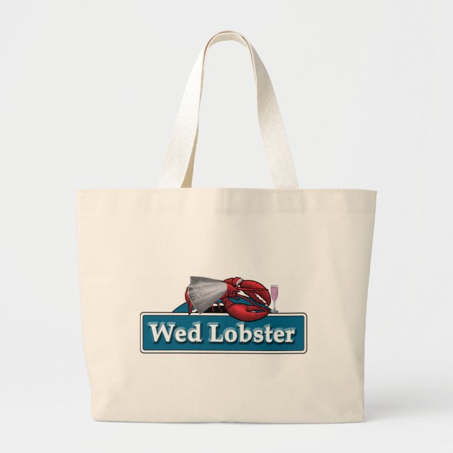 Wed Lobster Large Tote Bag (Front)