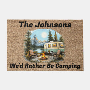 We'd Rather Be Camping Simulated Coir Door Mat