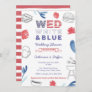 Wed White Blue BBQ Couples Shower Rehearsal Dinner Invitation