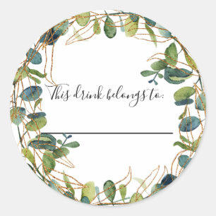 Weddding eucalyptus this drink belongs to classic round sticker