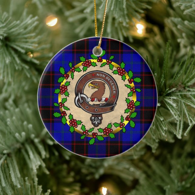 Wedderburn Badge/Tartan Personalized Christmas Ceramic Ornament (Tree)