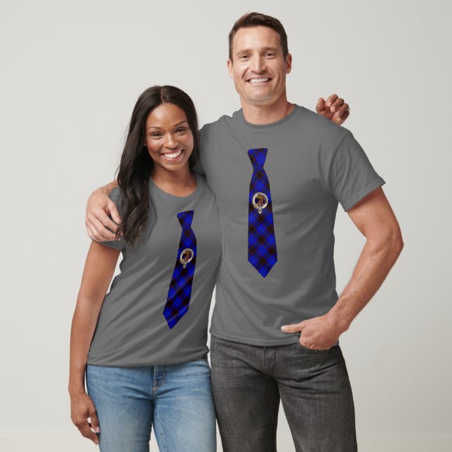 Wedderburn Scottish Clan Badge & Tartan Necktie T-Shirt (Unisex)
