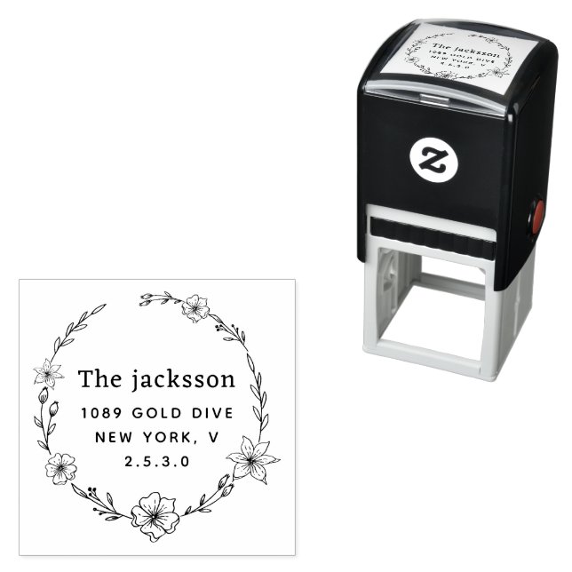 weddin Couple Names Simple Typography Wedding Self-inking Stamp (In Situ)