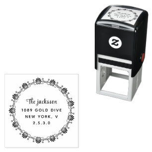 weddin Couple Names Simple Typography Wedding Self-inking Stamp
