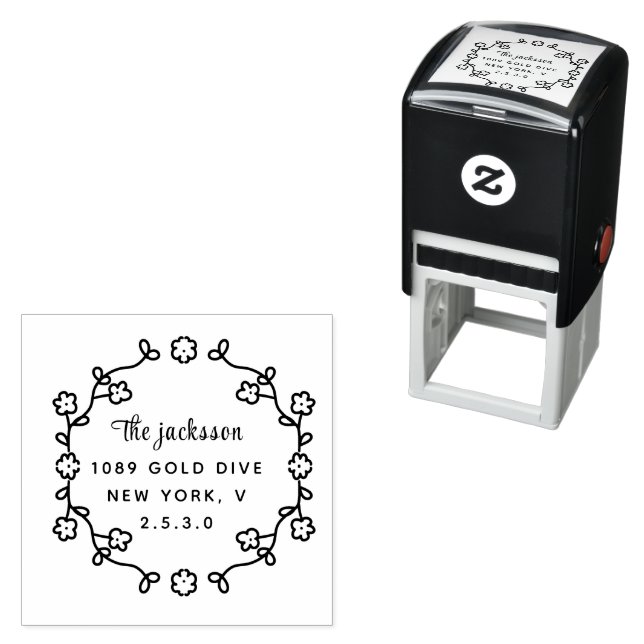 weddin Couple Names Simple Typography Wedding Self-inking Stamp (In Situ)