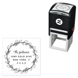 weddin Couple Names Simple Typography Wedding Self-inking Stamp