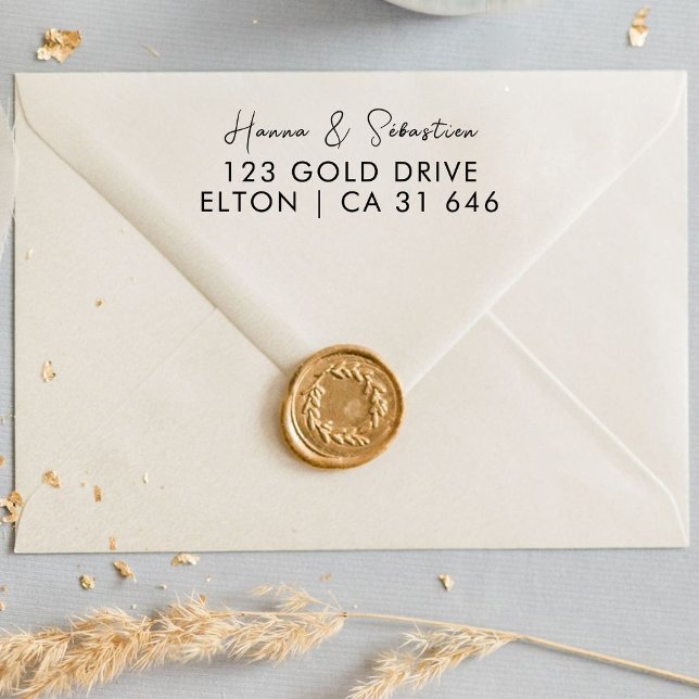 weddin Couple Names Simple Typography Wedding Self-inking Stamp (Creator Uploaded)