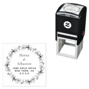 weddin Couple Names Simple Typography Wedding Self-inking Stamp