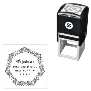 weddin Couple Names Simple Typography Wedding Self-inking Stamp