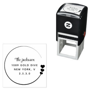 weddin Couple Names Simple Typography Wedding Self-inking Stamp