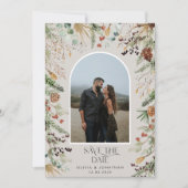 Wedding 1 photo arch watercolor botanical floral s save the date (Front)