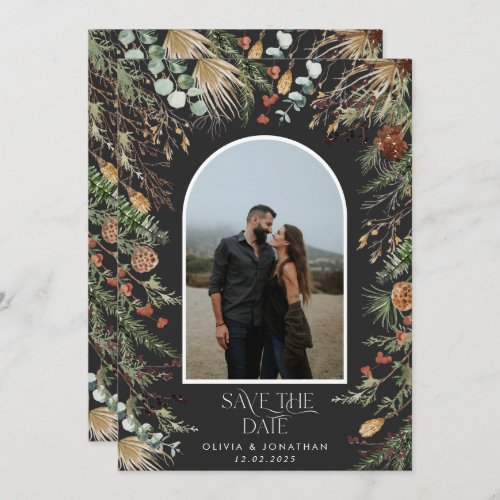 Wedding 1 photo arch watercolor botanical floral save the date