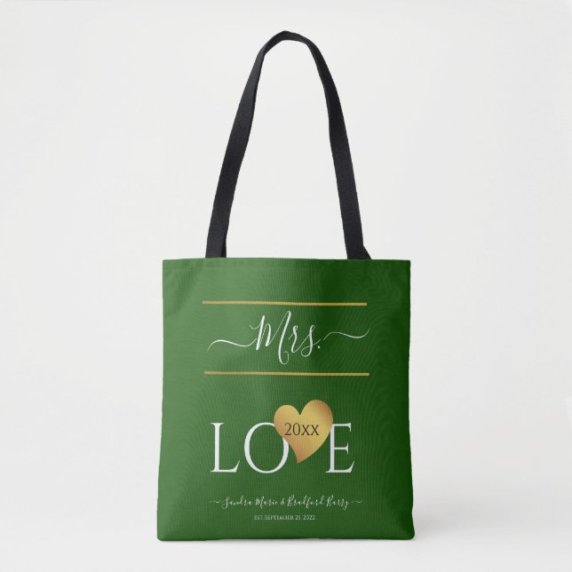 Wedding 1st first Christmas Name  Mrs  Large Chris Tote Bag (Front)