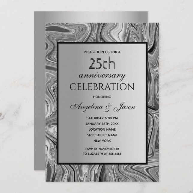 Wedding 25th Anniversary Invitation (Front/Back)