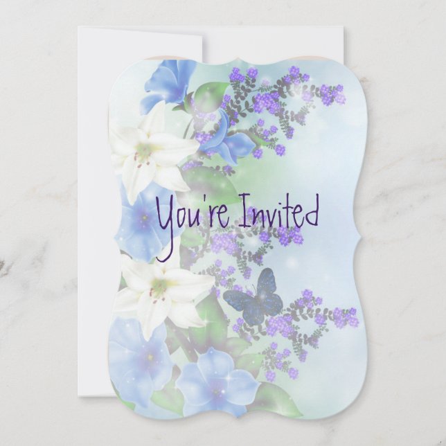 Wedding 30th Anniversary Asters Garden Flower  Invitation (Front)